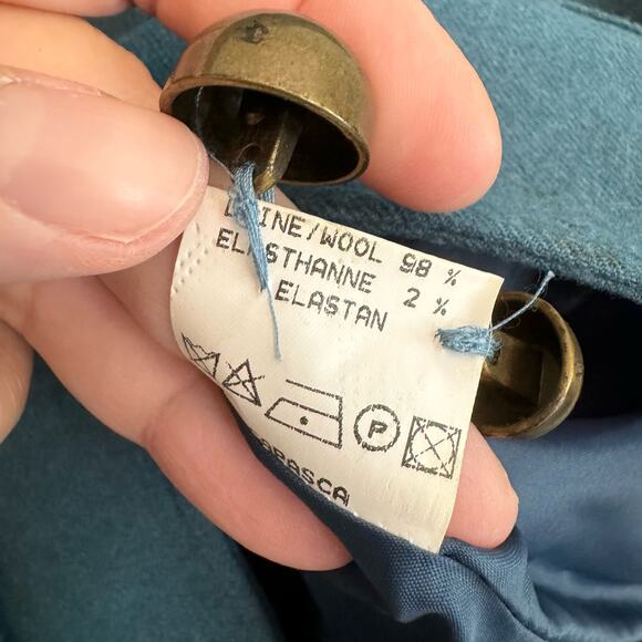 Yumi Mazao Jacket Womens 38 M Wool Career Military Business 2 Button Blazer Blue - Picture 10 of 10